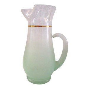 Mid-Century Sea Foam Green Blendo Glass Pitcher